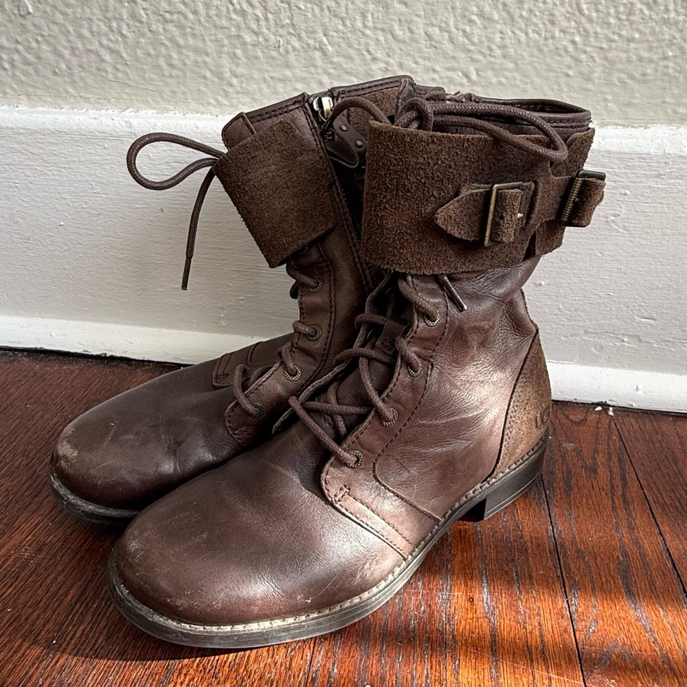 UGG Leather Lace Up Boots